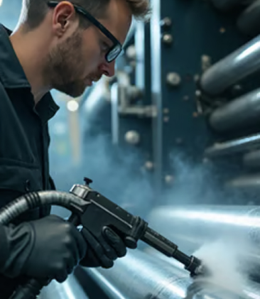 Plastic molding industry cryogenic cleaning application